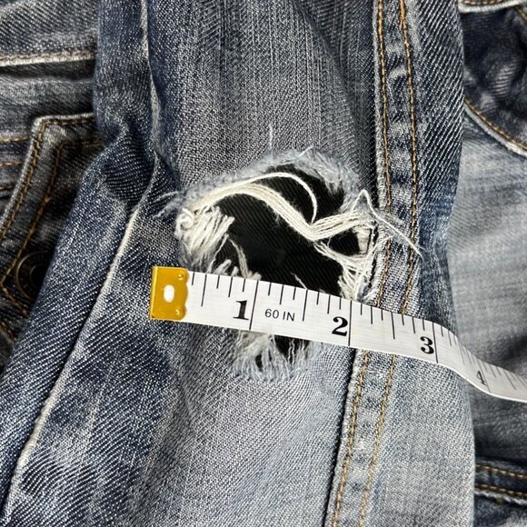 Vintage Y2K Gap Denim Jean Jacket Thrashed Distressed Grunge Size Small - Picture 12 of 16